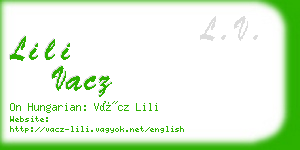 lili vacz business card